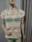 Blusa de crochê rendada